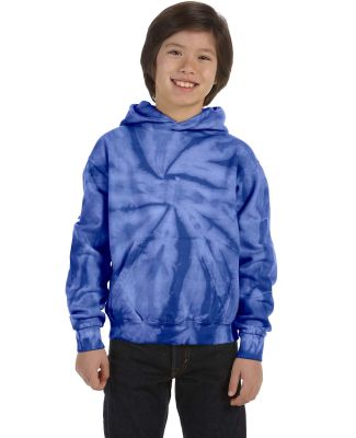 Tie-Dye CD877Y Youth 8.5 oz Pullover Hooded Sweats in Spider royal