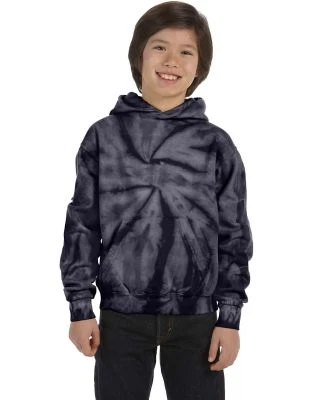 Tie-Dye CD877Y Youth 8.5 oz Pullover Hooded Sweats in Spider navy