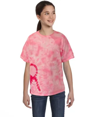 Tie-Dye CD1150Y Youth Pink Ribbon T-Shirt in Pink ribbon
