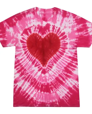 Tie-Dye CD1150 Ladie's Pink Ribbon T-Shirt in Pink heart