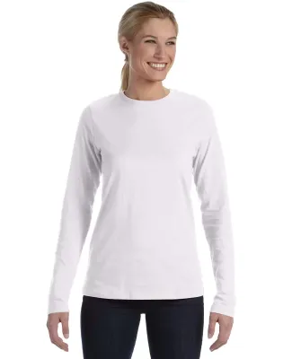 BELLA 6450 Womens Long Sleeve Missy T-Shirt WHITE