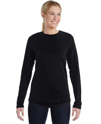 BELLA 6450 Womens Long Sleeve Missy T-Shirt in Black