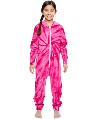 Tie-Dye CD892Y Youth All-in-One Loungewear SPIDER PINK