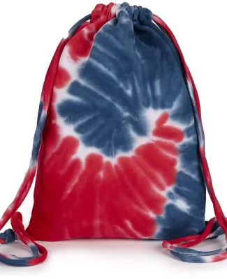 Tie-Dye CD9500 Swirl d Sport Cinch Backpack in Spiral roy/ red