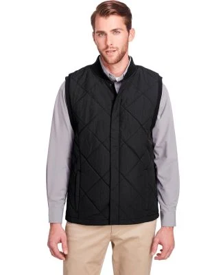 UltraClub UC709 Men's Dawson Quilted Hacking Vest in Black