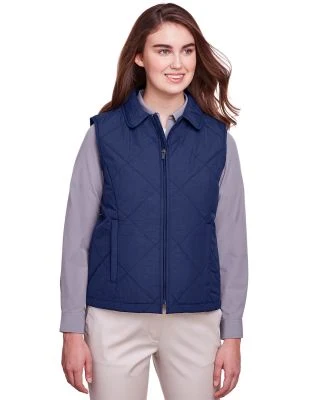 UltraClub UC709W Ladies' Dawson Quilted Hacking Ve in Navy