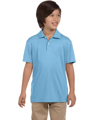 Harriton M353Y Youth Double Mesh Polo LIGHT BLUE