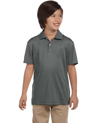 Harriton M353Y Youth Double Mesh Polo CHARCOAL