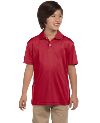 Harriton M353Y Youth Double Mesh Polo RED