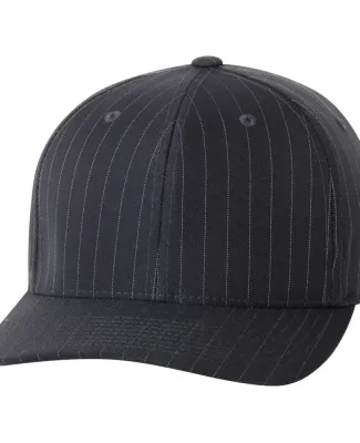 Yupoong-Flex Fit 6195P Pinstripe Cap DARK GREY/WHITE