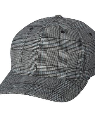 Yupoong-Flex Fit 6196 Glen Check Cap BLACK/WHITE