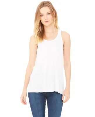 BELLA 8800 Womens Racerback Tank Top in White slub