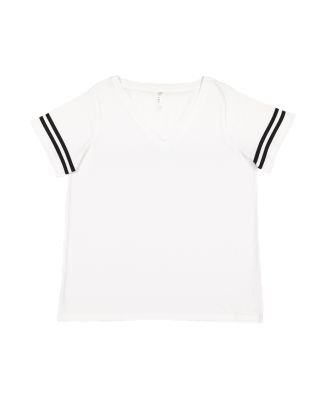 LA T 3837 Curvy Collection Women's Vintage Footbal in White/black