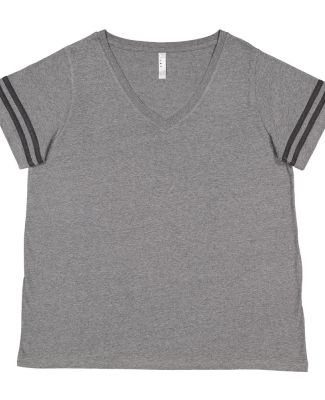 LA T 3837 Curvy Collection Women's Vintage Footbal in Granite heather/vintage smoke