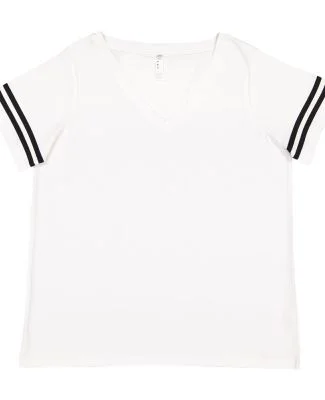 LA T 3837 Curvy Collection Women's Vintage Footbal in White/black