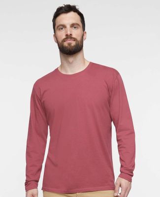 LA T 6918 Forward Shoulder Long Sleeve Fine Jersey in Rouge
