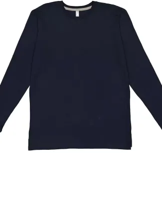 LA T 6918 Forward Shoulder Long Sleeve Fine Jersey in Navy/ titanium