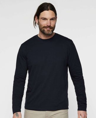 LA T 6918 Forward Shoulder Long Sleeve Fine Jersey in Navy/titanium