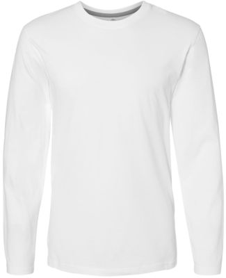 LA T 6918 Forward Shoulder Long Sleeve Fine Jersey in White/titanium