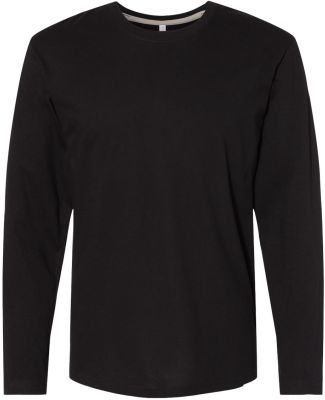 LA T 6918 Forward Shoulder Long Sleeve Fine Jersey in Black/ titanium
