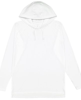 LA T 6917 Fine Jersey Long Sleeve Hooded Raglan T- in White