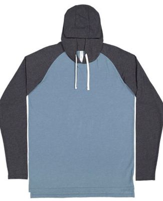 LA T 6917 Fine Jersey Long Sleeve Hooded Raglan T- in Vn indigo/vn navy/white