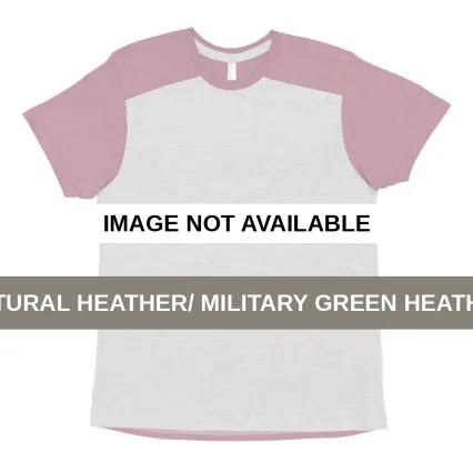 LA T 6911 Men's Forward Shoulder Fine Jersey Tee Natural Heather/ Military Green Heather