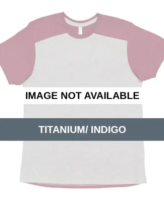 LA T 6911 Men's Forward Shoulder Fine Jersey Tee Titanium/ Indigo