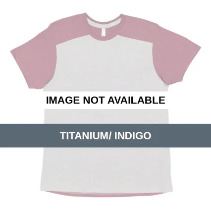 LA T 6911 Men's Forward Shoulder Fine Jersey Tee Titanium/ Indigo