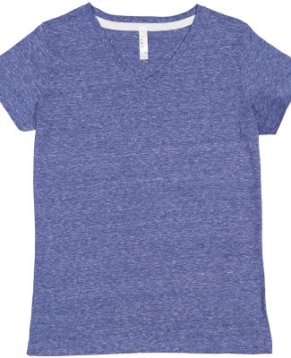 LA T 3591 Women's Harborside Mélange V-Neck T-Shi ROYAL MELANGE