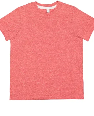 LA T 6191 Youth Harborside Mélange T-Shirt in Red melange