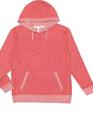 LA T 6779 Harborside Mélange French Terry Hooded  RED MELANGE
