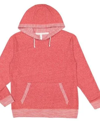 LA T 6779 Harborside Mélange French Terry Hooded  in Red melange