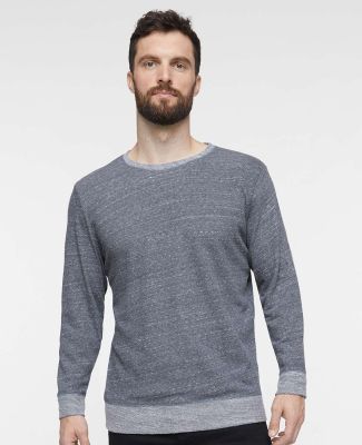 LA T 6965 Harborside Mélange French Terry Pullove in Navy melange