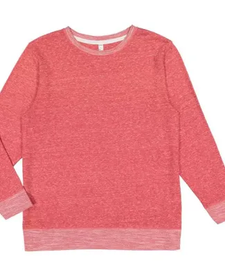 LA T 6965 Harborside Mélange French Terry Pullove RED MELANGE