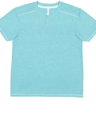 LA T 6992 Harborside Mélange Jersey Henley CARIBBEAN MLANGE