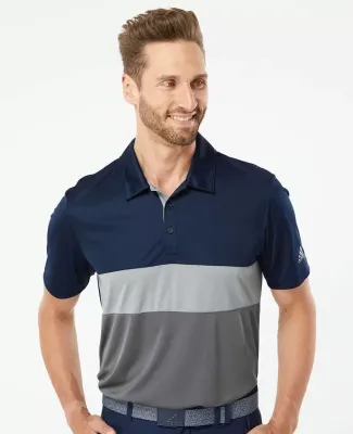 Adidas Golf Clothing A236 Merch Block Sport Shirt Collegiate Navy/ Grey Three/ Grey Five