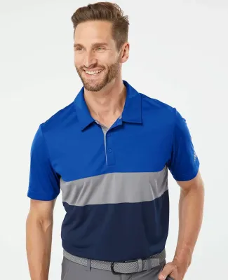 Adidas Golf Clothing A236 Merch Block Sport Shirt Collegiate Royal/ Grey Three/ Collegiate Navy