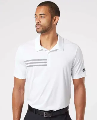 Adidas Golf Clothing A324 3-Stripes Chest Sport Sh White/ Black