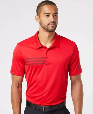 Adidas Golf Clothing A324 3-Stripes Chest Sport Sh Collegiate Red/ Black