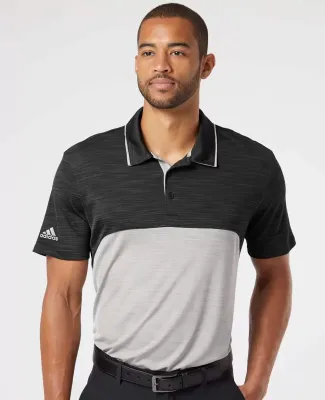 Adidas Golf Clothing A404 Colorblocked Mélange Sp Black Melange/ Mid Grey Melange