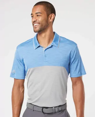 Adidas Golf Clothing A404 Colorblocked Mélange Sp Lucky Blue Melange/ Mid Grey Melange