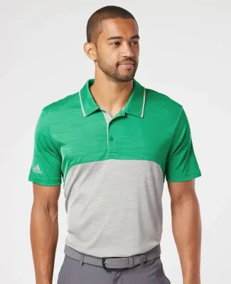 Adidas Golf Clothing A404 Colorblocked Mélange Sp Team Green Melange/ Mid Grey Melange