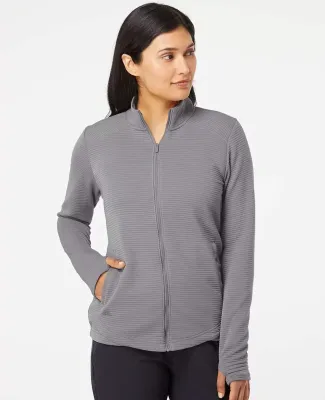 Adidas Golf Clothing A416 Women's Textured Full-Zi Grey Three