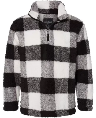 Boxercraft Q10 Unisex Sherpa Fleece Quarter-Zip Pu Black/ Natural Buffalo Plaid
