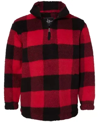 Boxercraft Q10 Unisex Sherpa Fleece Quarter-Zip Pu Red/ Black Buffalo Plaid