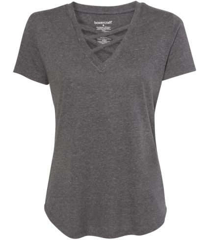 Boxercraft T27 Women’s Cage Front T-Shirt in Granite