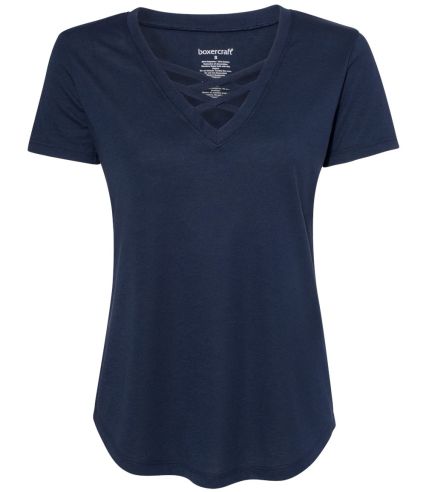 Boxercraft T27 Women’s Cage Front T-Shirt in Navy