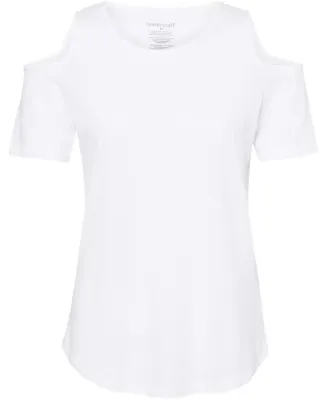 Boxercraft T32 Women's Cold Shoulder T-Shirt White