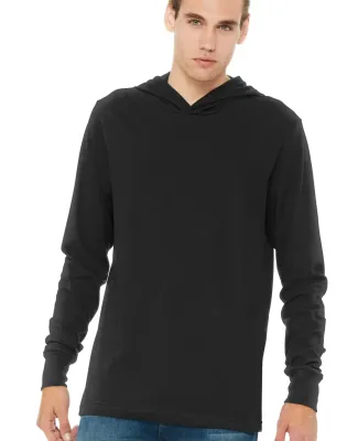 BELLA+CANVAS 3512 Unisex Jersey Hooded T-Shirt in Black